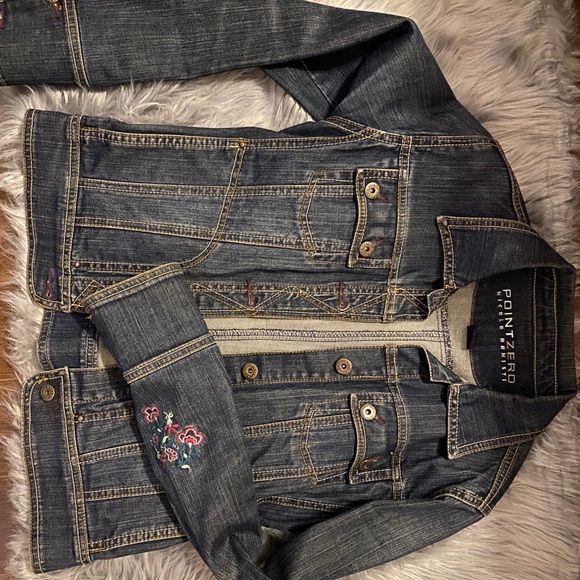 Point Zero Floral Print Jean Jacket - Picture 1 of 4